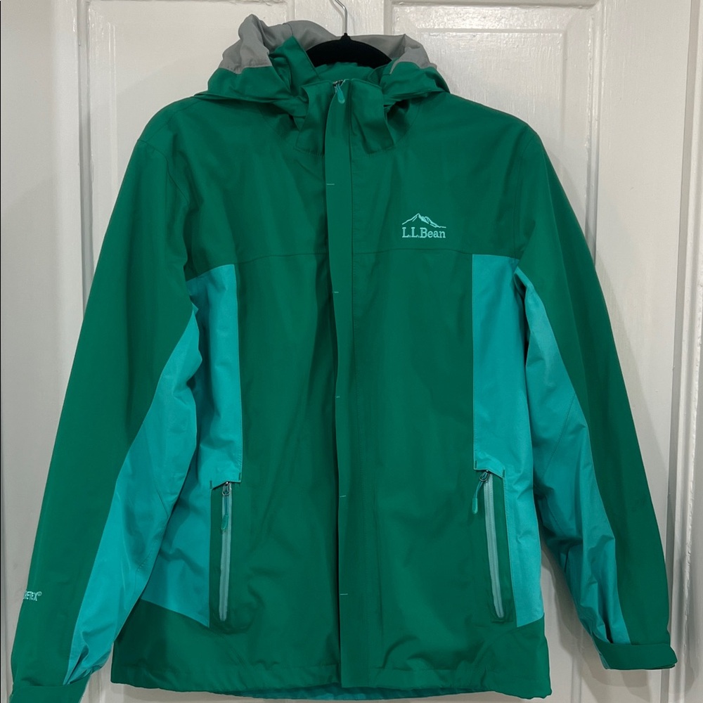 L.L. Bean Green and Light Blue coat